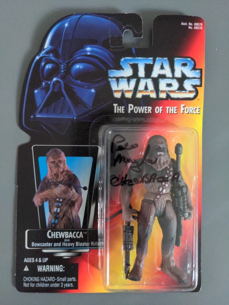 star wars power of the force chewbacca signed by peter mayhew