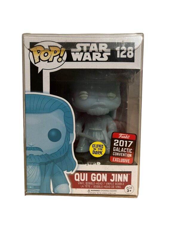 Funko Pop! Star Wars 128: Qui Gon Jinn (2017 Galactic Convention Exclusive) New