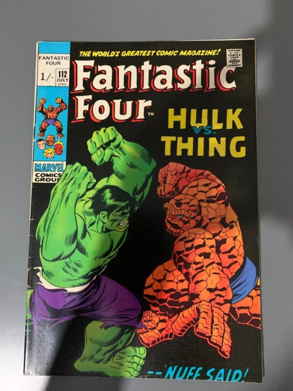 Marvel Fantastic Four #112 July 1971 Hulk vs Thing Iconic Classic Cover