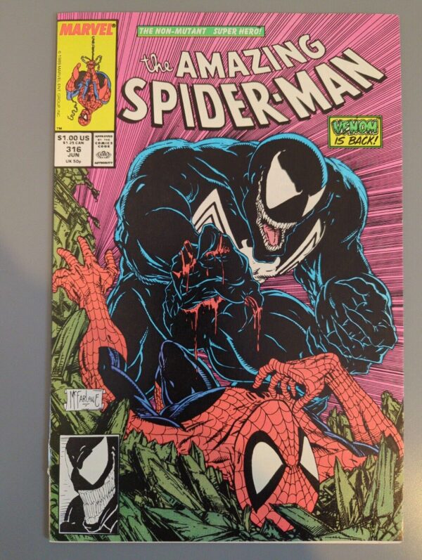 UNIQUE Amazing Spider-Man #316 Marvel Comic - McFarlane! (1989) NM/VF Ft Venom